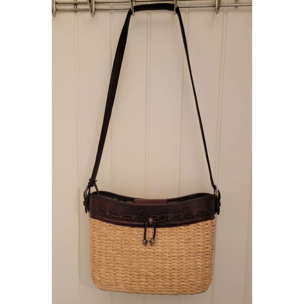Classic Brighton Handbag Woven Straw with Leather Trim